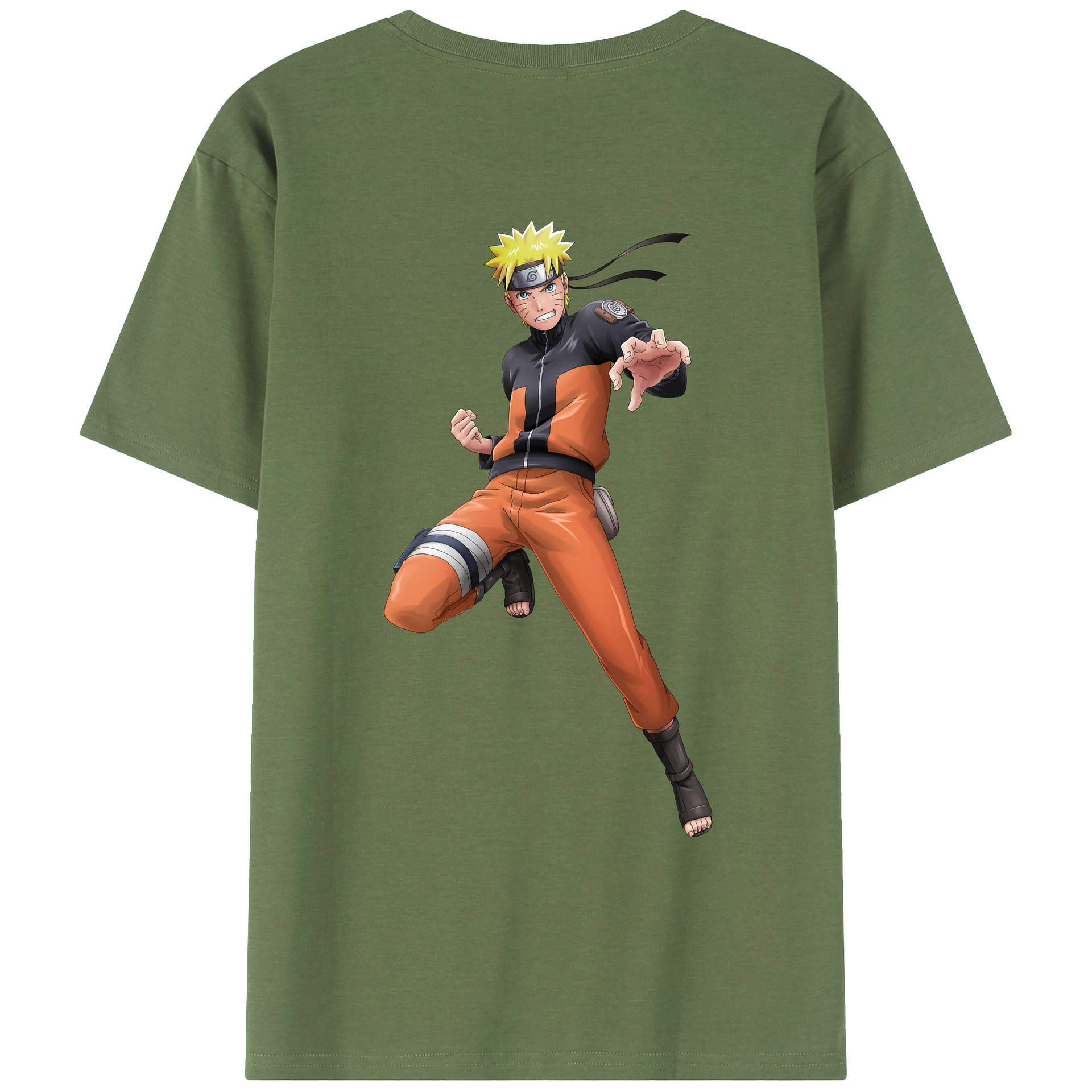 （画像用） NARUTO -ナルト- うずまき ナルト Uzumaki Naruto 綿100％ メンズ半袖Tシャツ（バックプリント） 通気性